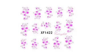 Water decal fleur rose vrille XF1422