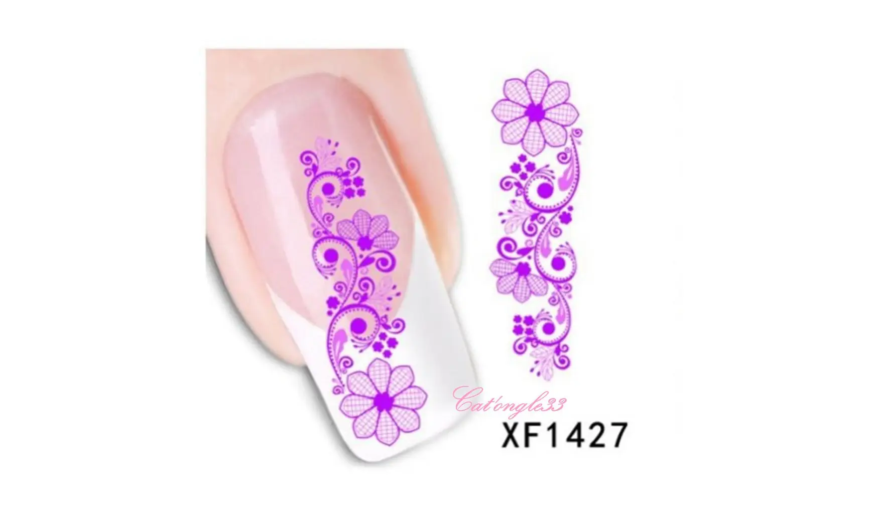 Water decal fleur rose XF1427