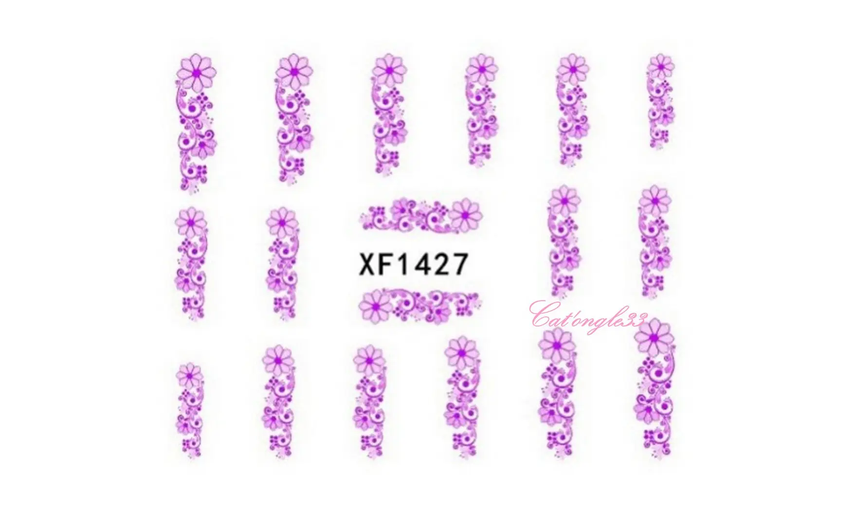 Water decal fleur rose XF1427
