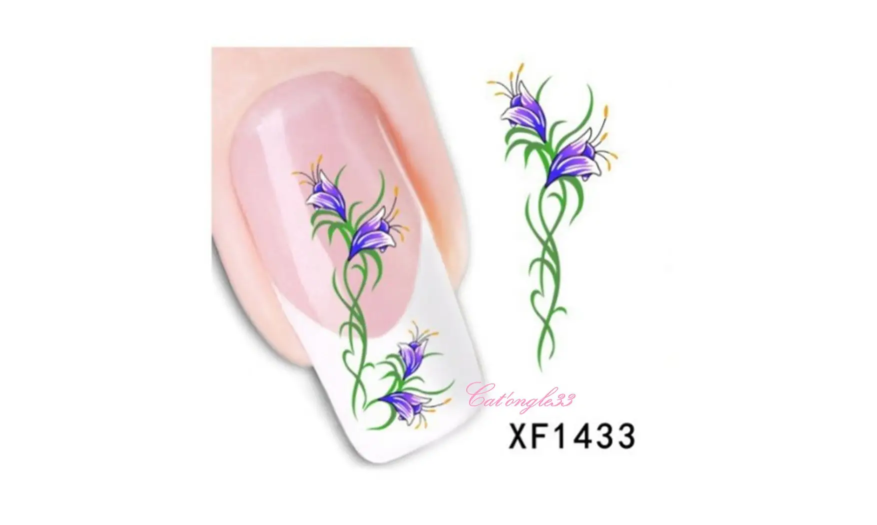 Water decal fleur violette XF1433