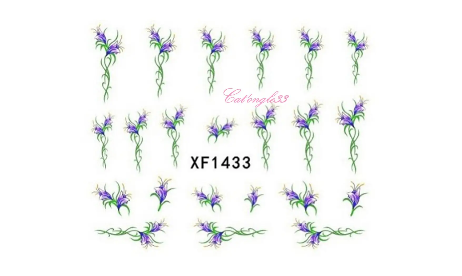 Water decal fleur violette XF1433