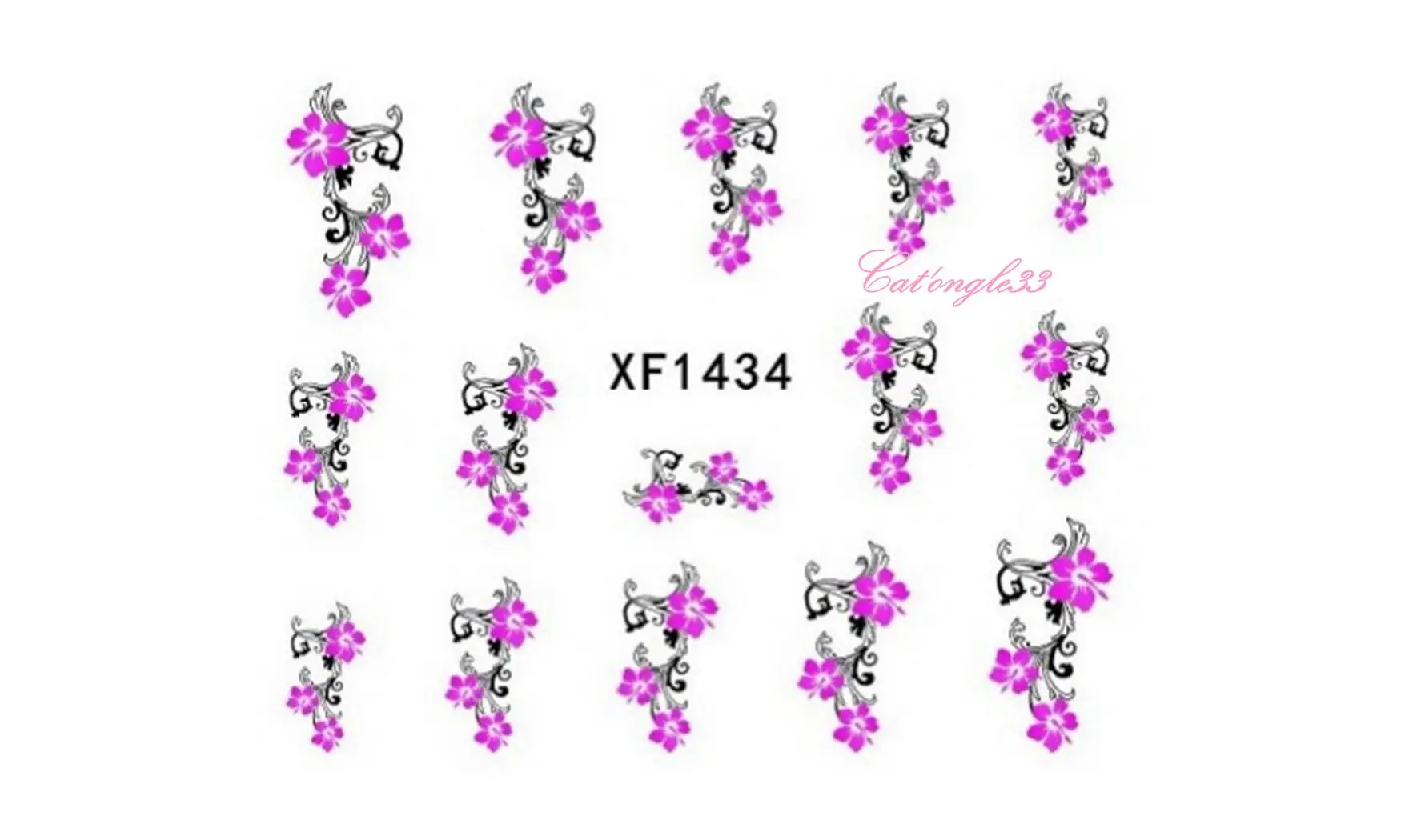 Water decal hibiscus rose XF1434