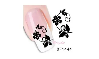 Water decal fleur noire XF1444