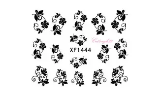 Water decal fleur noire XF1444