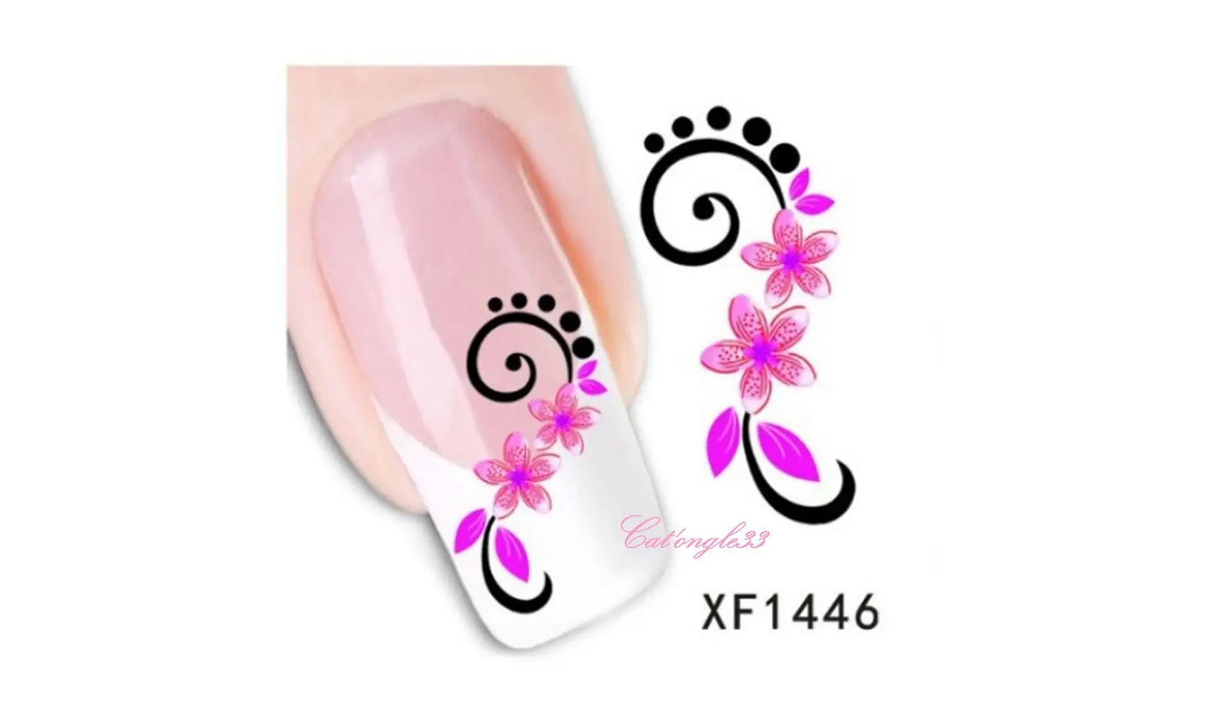 Water decal fleur rose rouge XF1446