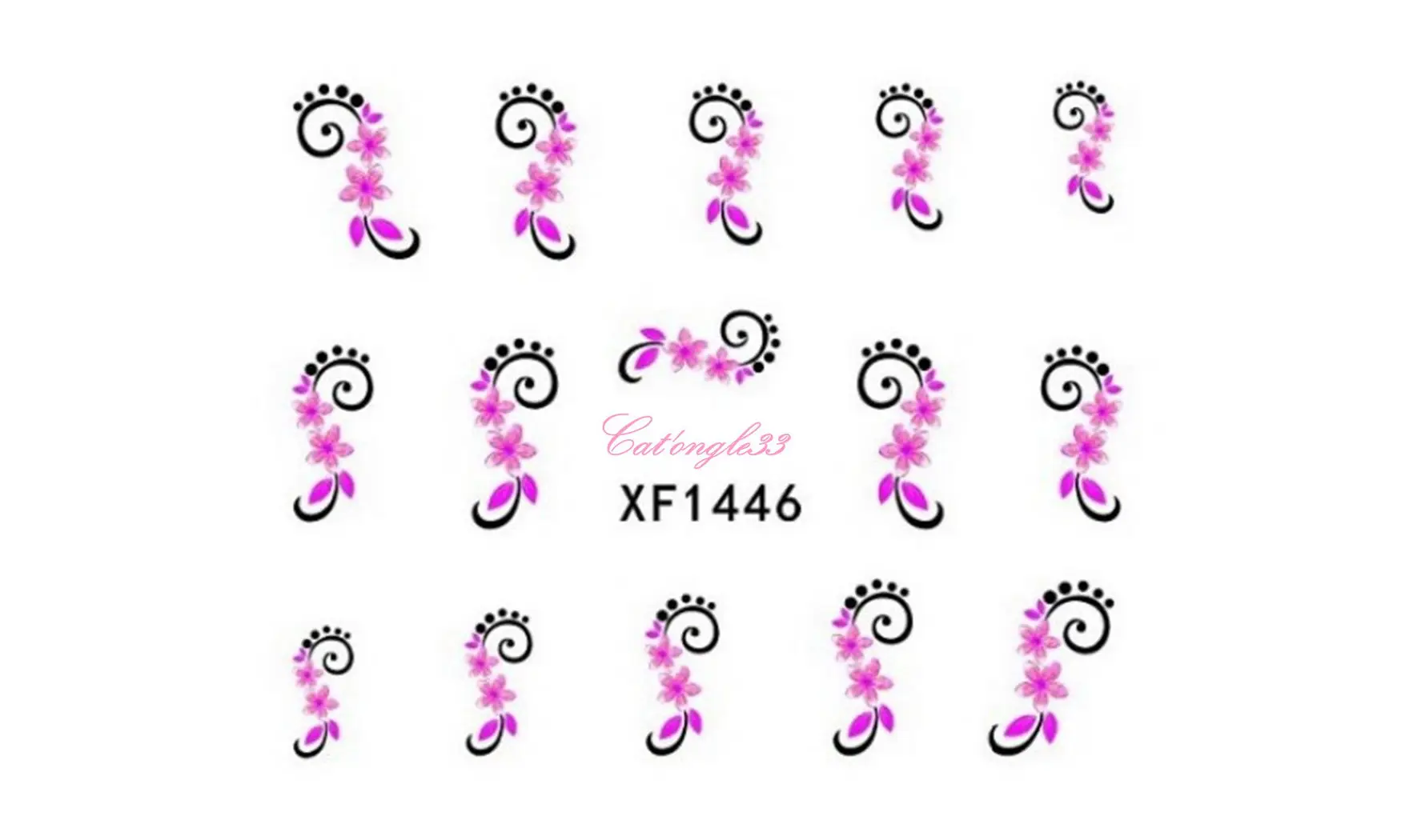 Water decal fleur rose rouge XF1446