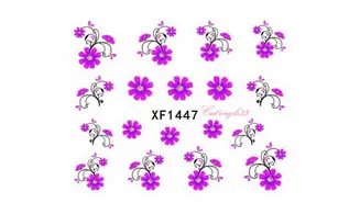 Water decal fleur rose violette XF1447