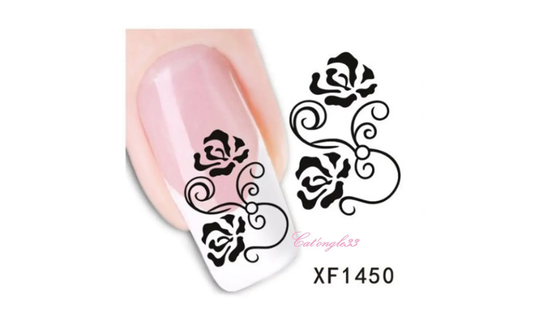 Water decal rose noir XF1450