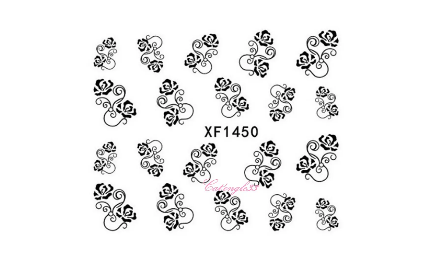 Water decal rose noir XF1450