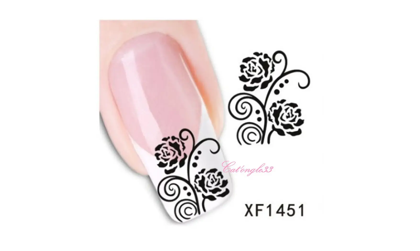 Water decal rose noire XF1451