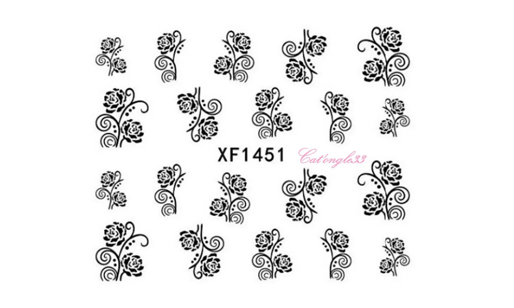 Water decal rose noire XF1451