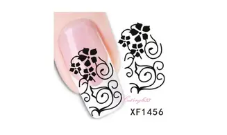 Water decal fleur noire XF1456