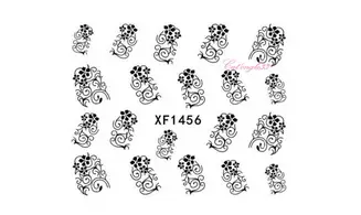 Water decal fleur noire XF1456