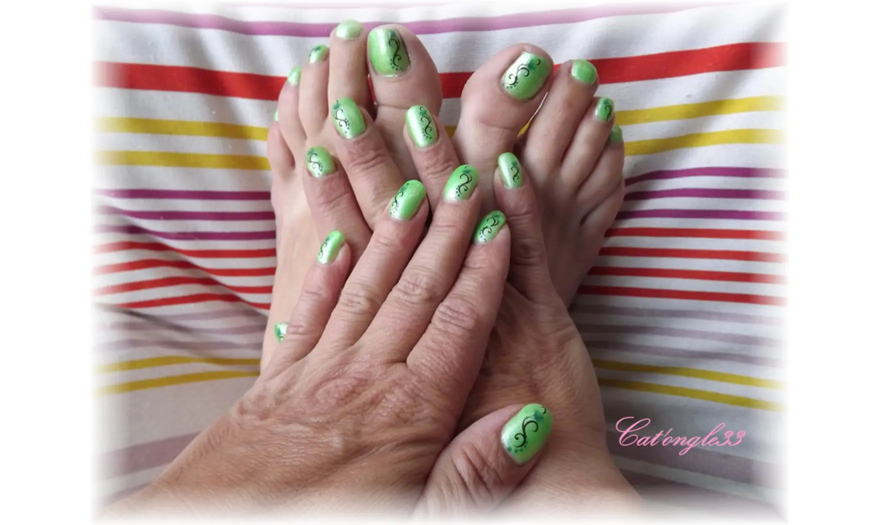 Water decal fleur verte vrille XF1458