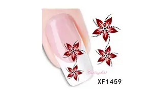 Water decal fleur bordeaux rouge XF1459