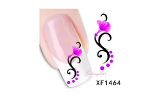 Water decal fleur rose vrille XF1464