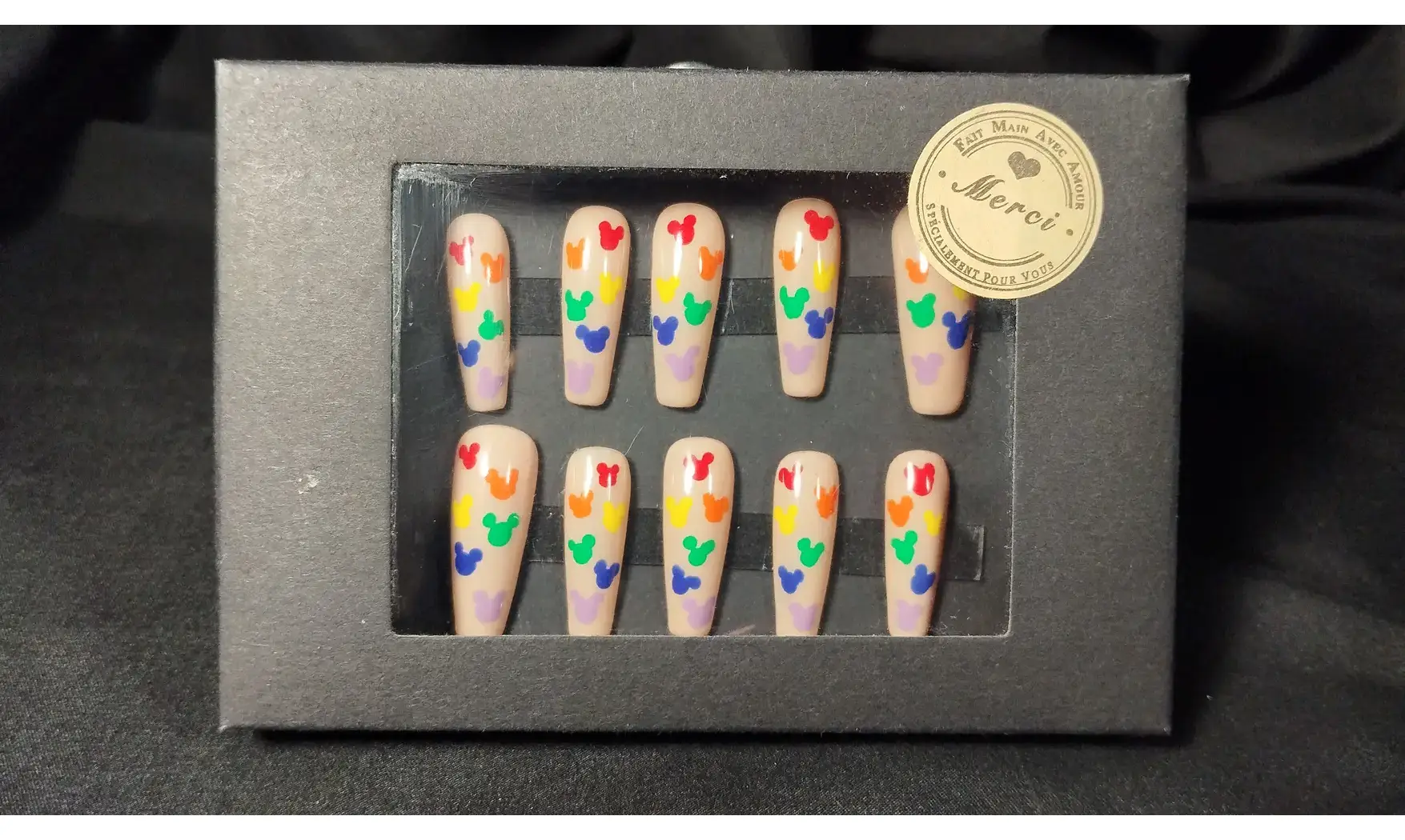 Press on nails Mickey couleur - Taille S
