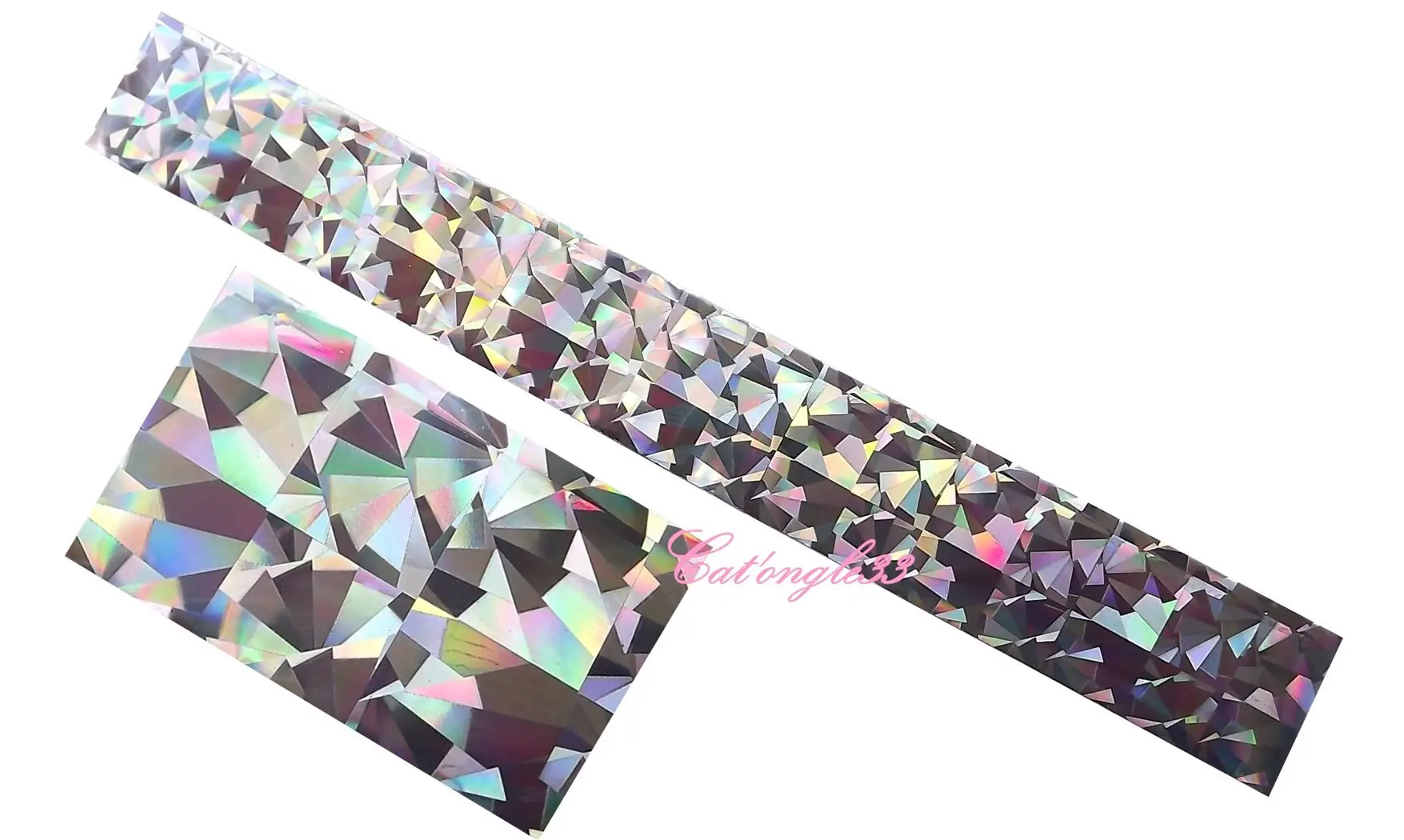 Foils argent froissé hologramme 20 cm