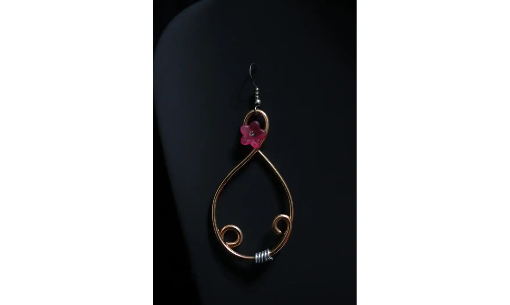 Oval abricot fleur rose