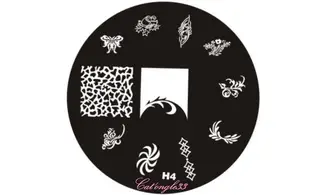 Plaque stamping H04 ronde nail art