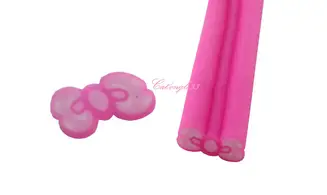 Baton fimo noeud rose