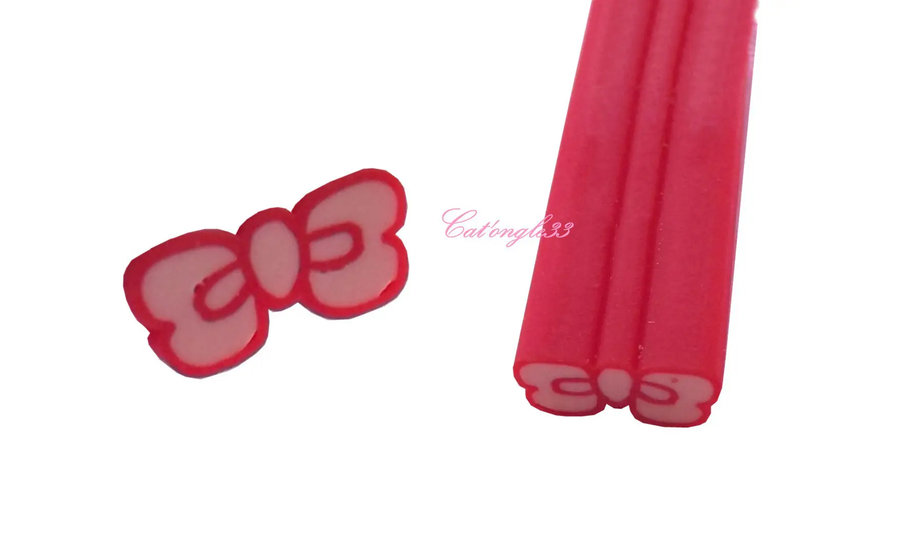 Baton fimo noeud rouge