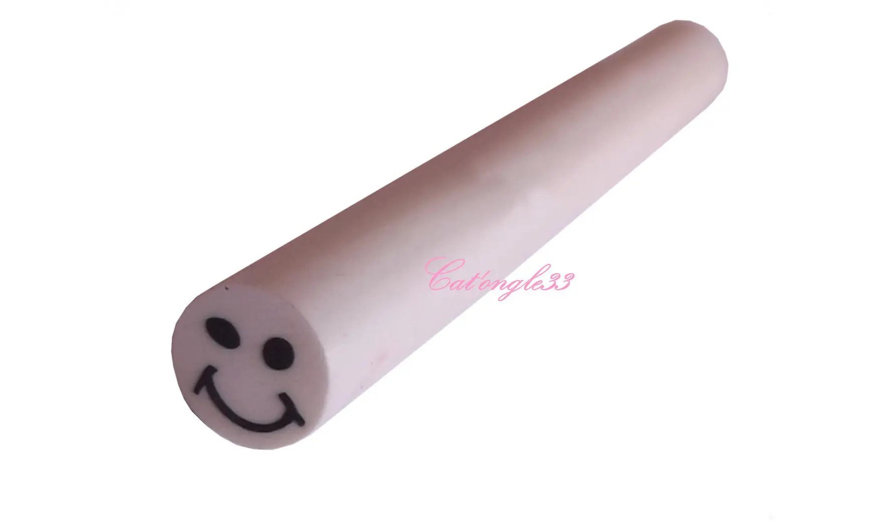 Baton fimo smiley blanc