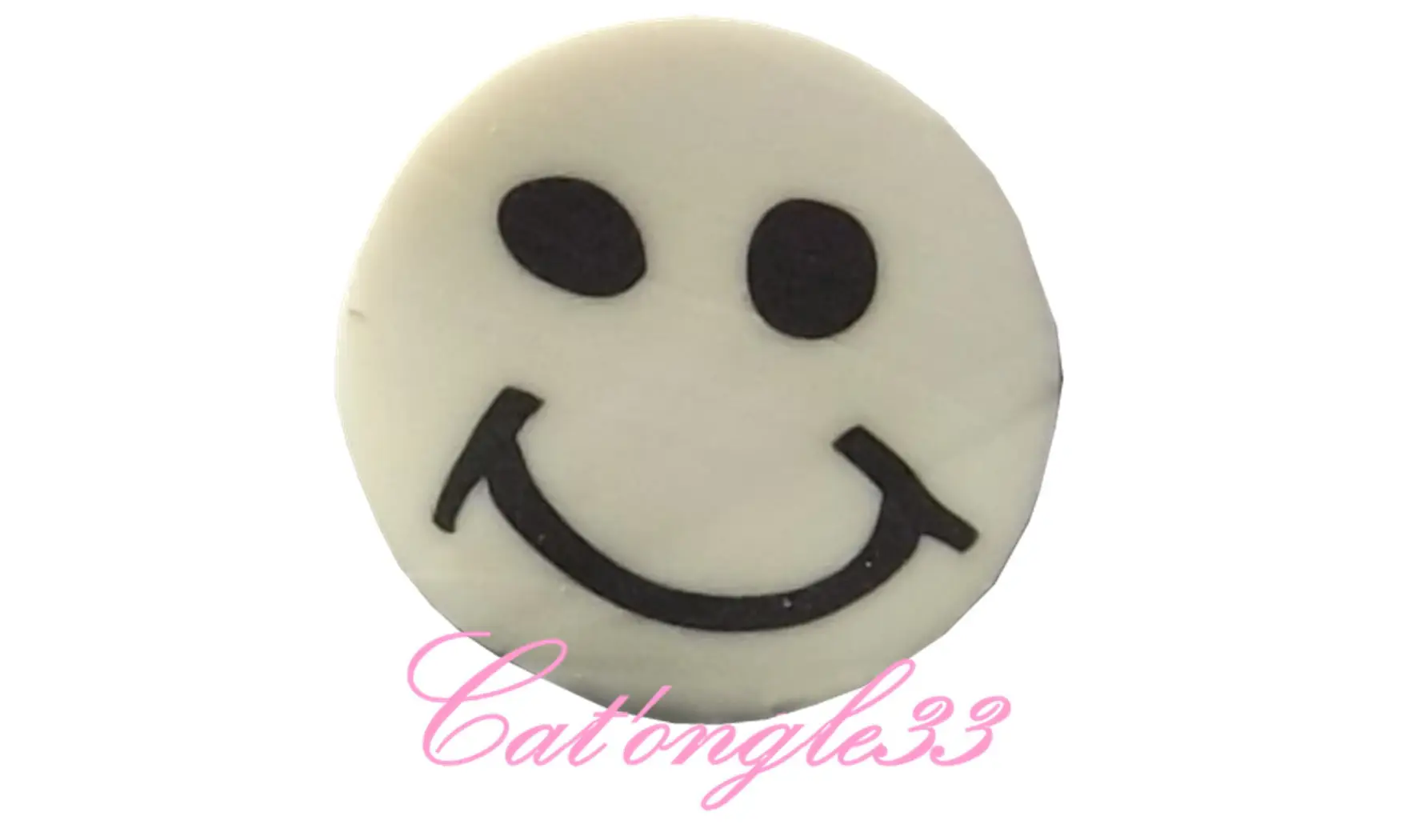 Baton fimo smiley blanc