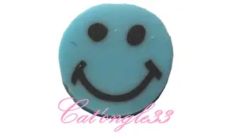 Baton fimo smiley bleu