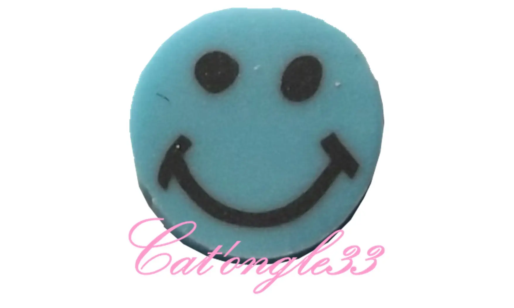Baton fimo smiley bleu