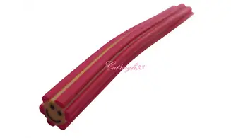 Baton fimo smiley fleur rouge