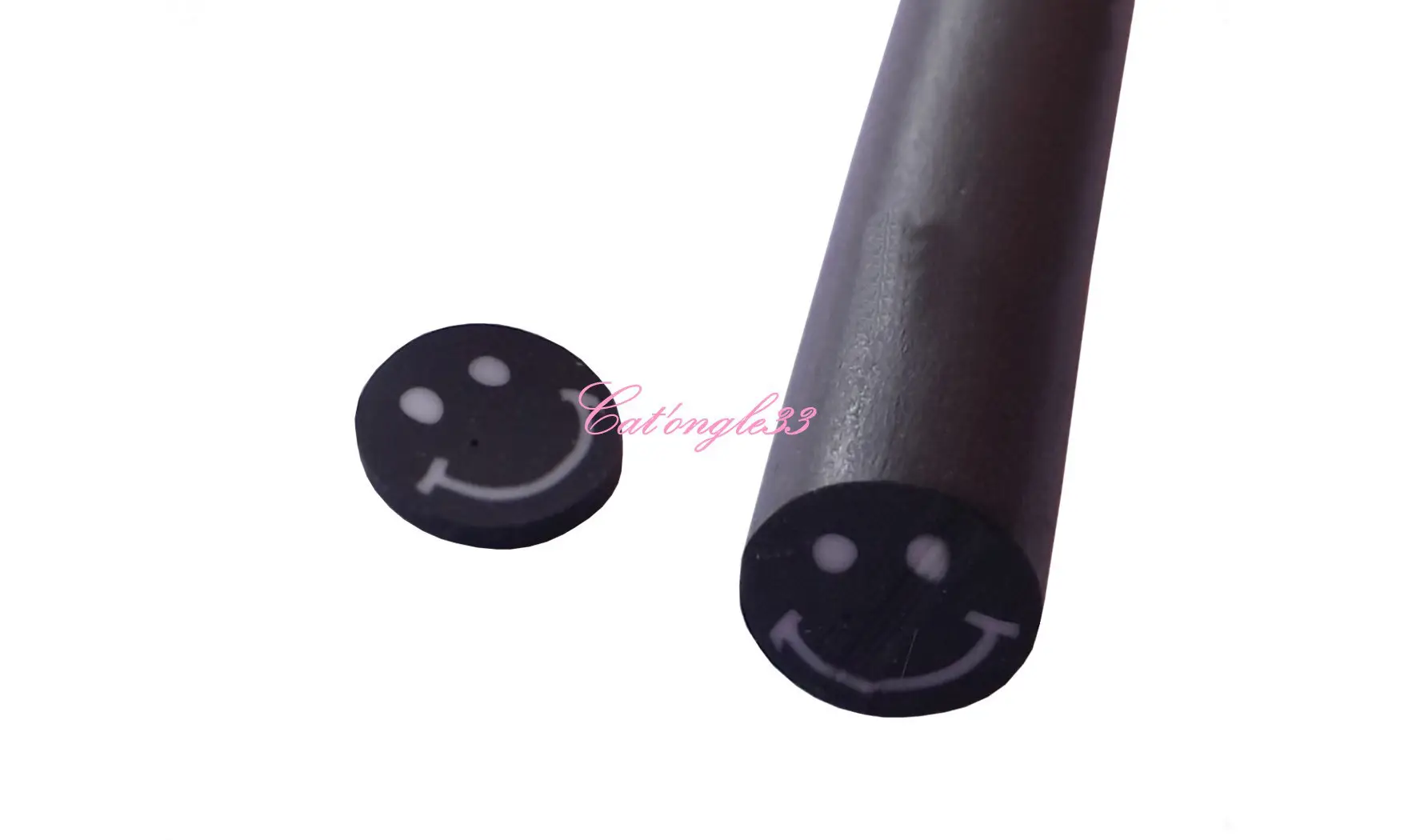 Baton fimo smiley noir