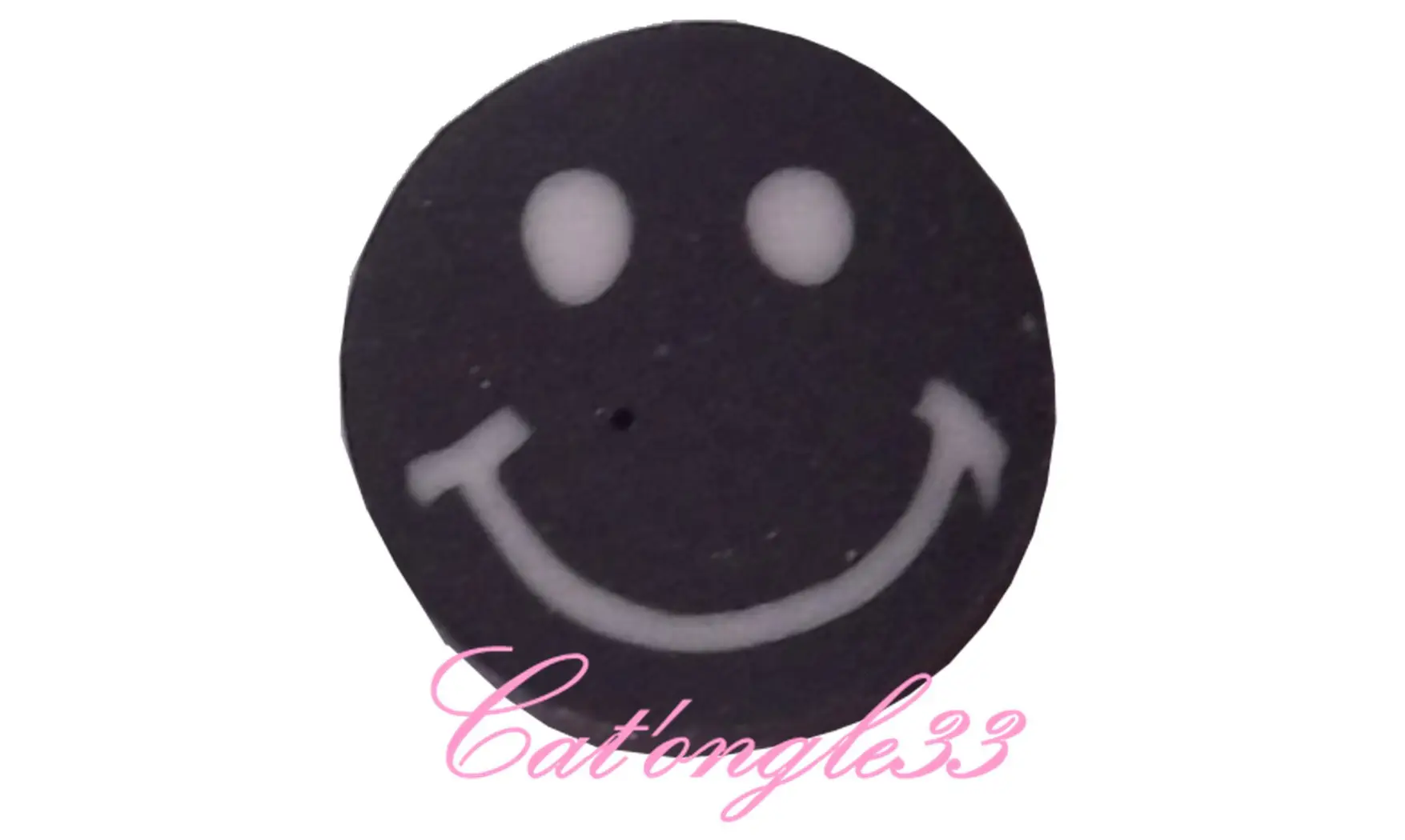 Baton fimo smiley noir