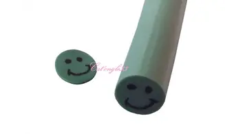 Baton fimo smiley vert