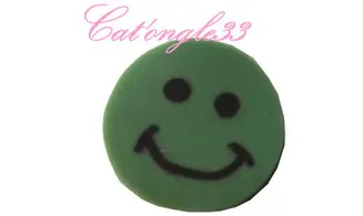 Baton fimo smiley vert