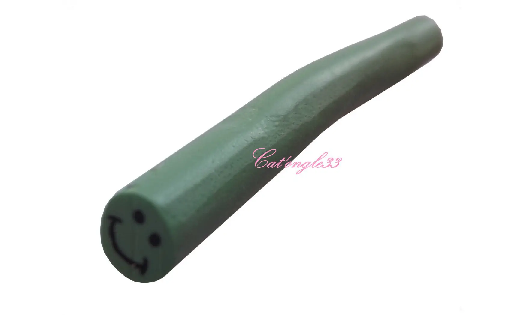 Baton fimo smiley vert