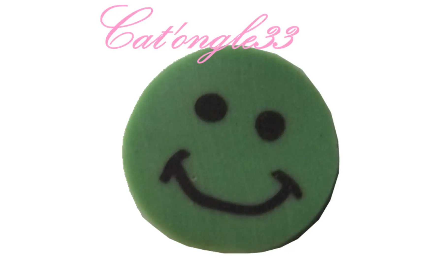 Baton fimo smiley vert