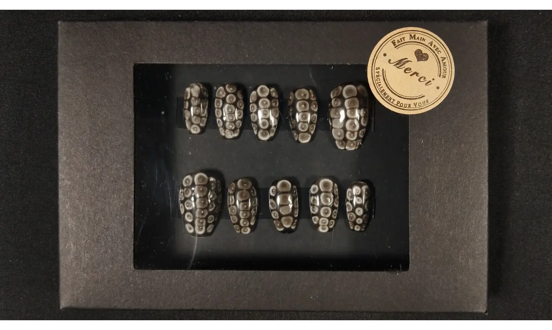 Press on nails Serpent noir - Taille XS