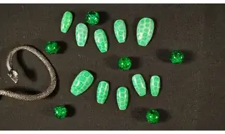 Press on nails Serpent vert - Taille XS
