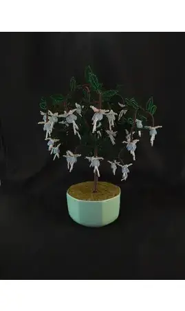 Fuchsia bleu pot vert