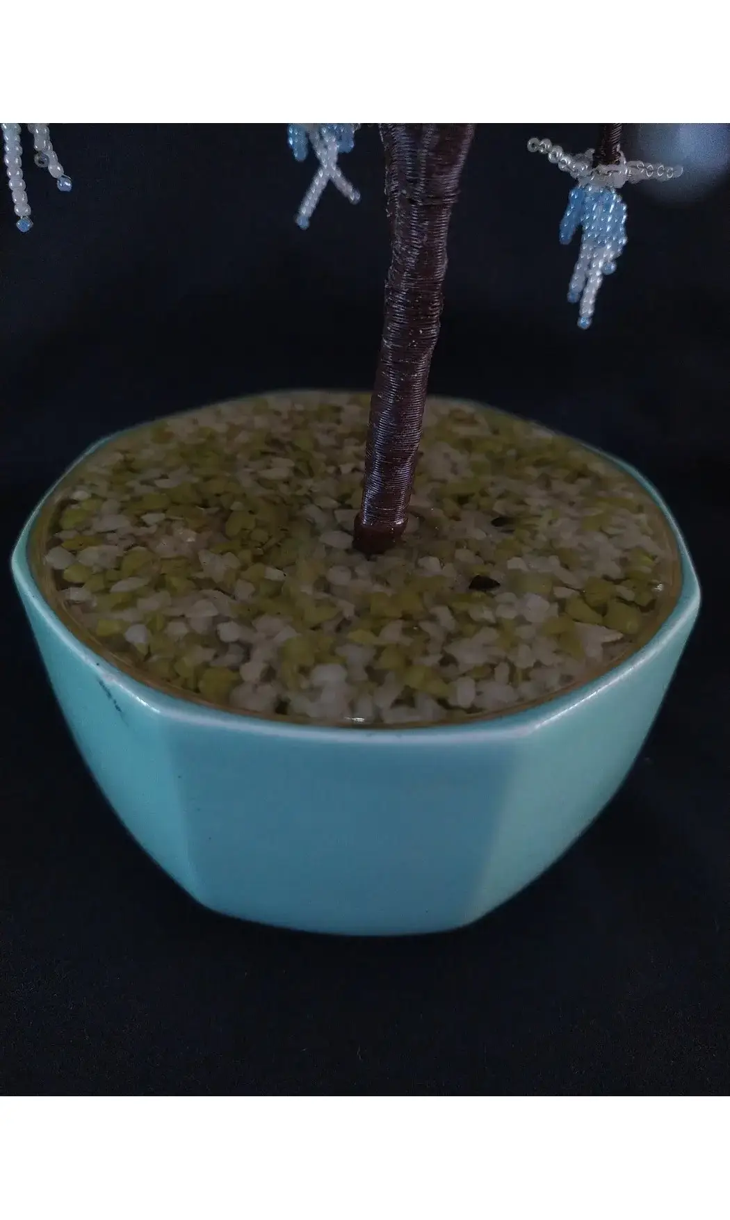 Fuchsia bleu pot vert