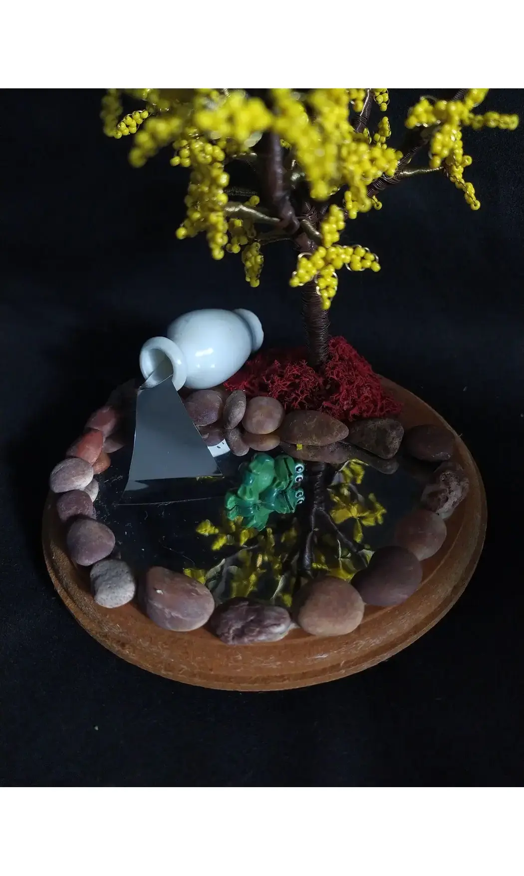 Forsythia socle bois grenouille