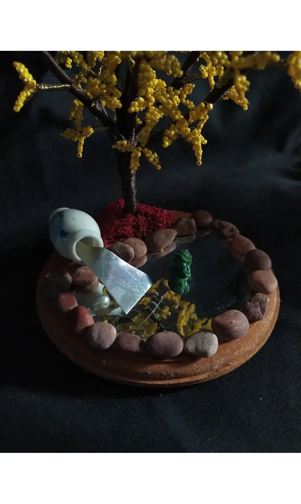 Forsythia socle bois grenouille
