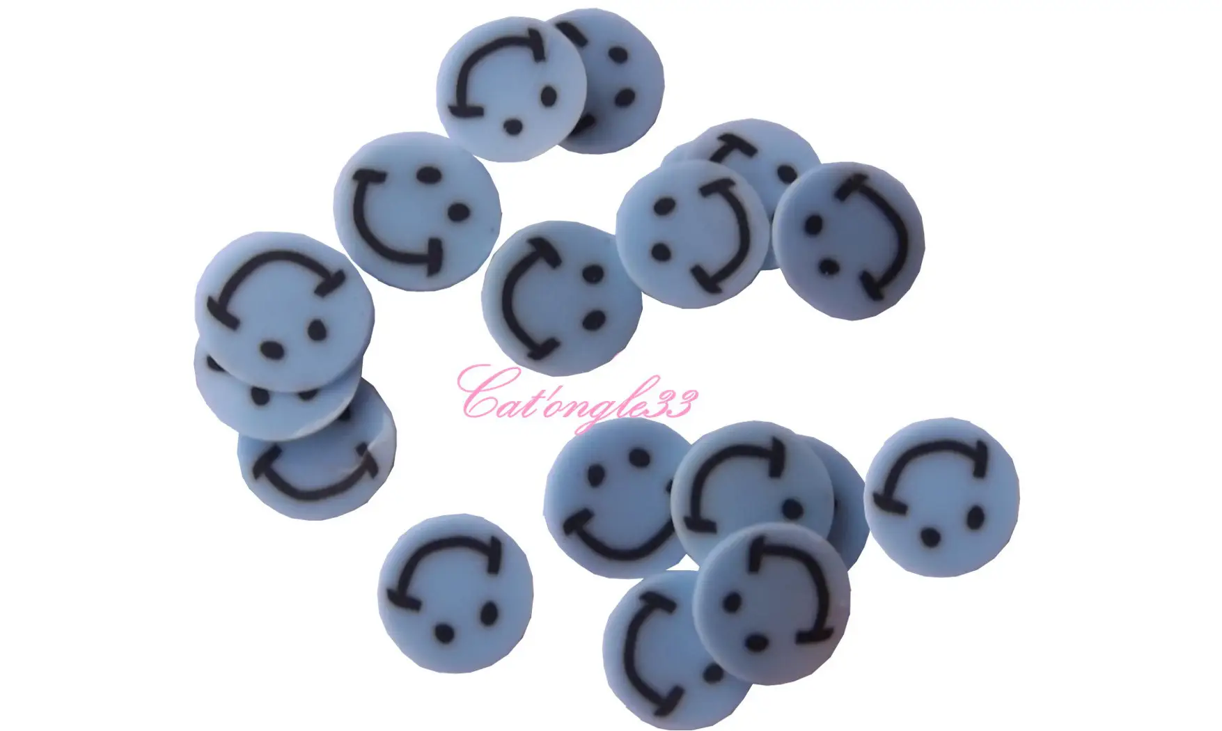 Sachet de fimo smiley bleu clair