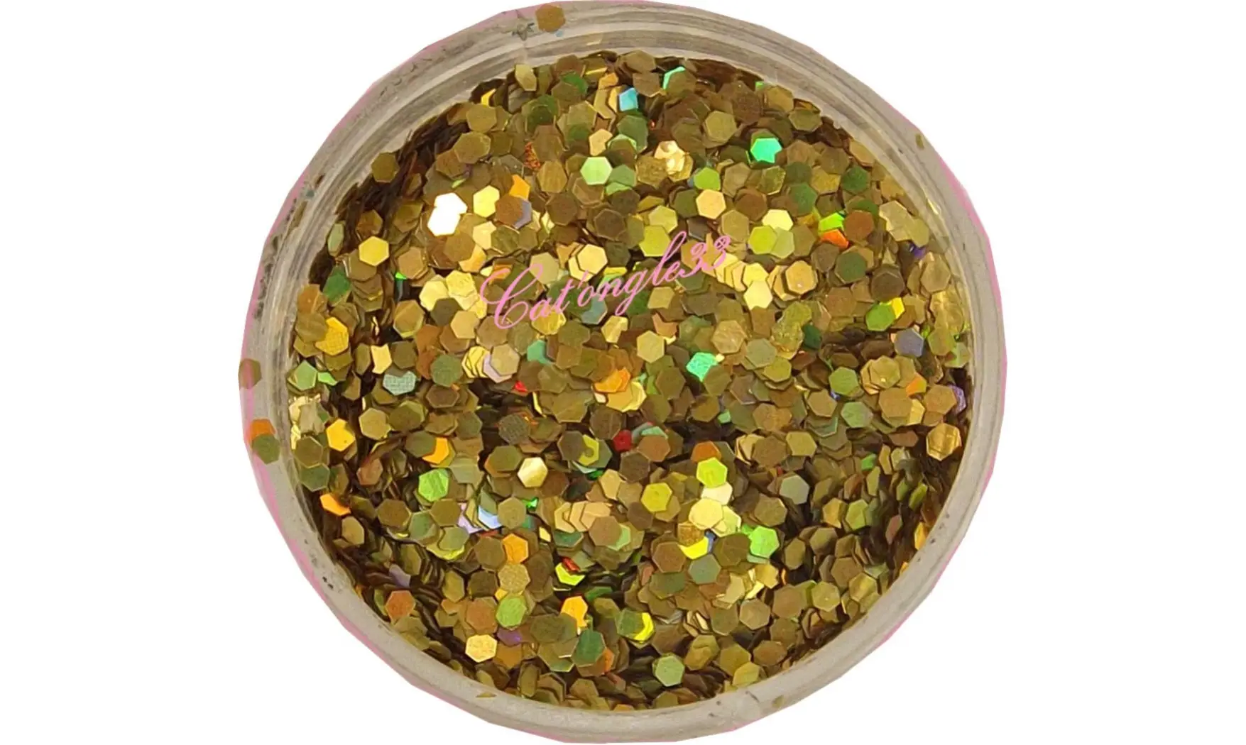paillette hexagonale or