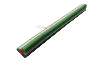 Baton fimo fleur rouge 3 feuilles