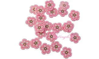 Sachet de fimo fleur rose blanche