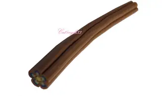 Baton fimo fleur marron bleu jaune