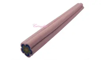 Baton fimo fleur rose bleu jaune