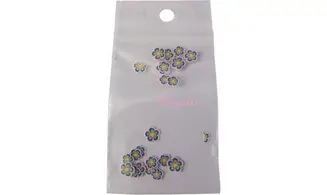 Sachet de fimo fleur rose bleu jaune